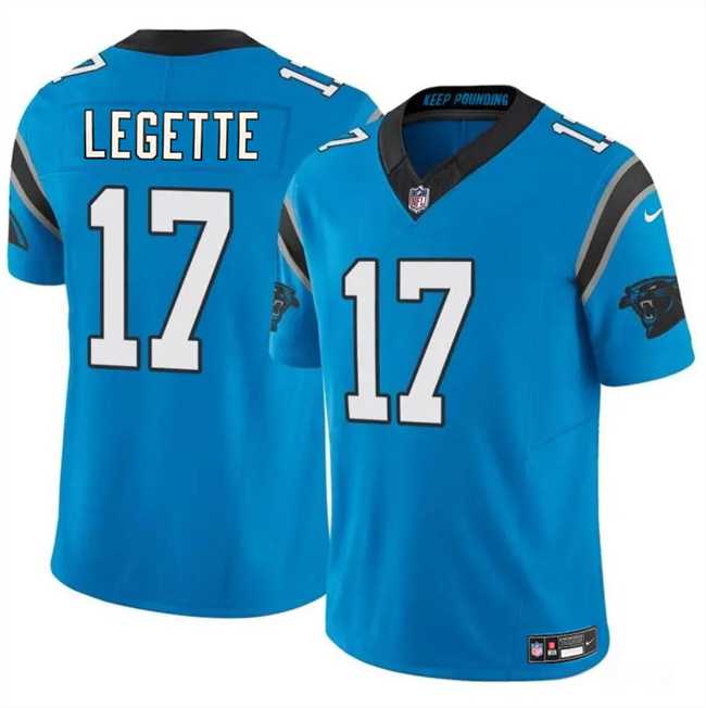 Men & Women & Youth Carolina Panthers #17 Xavier Legette Blue 2024 Draft F.U.S.E. Vapor Limited Stitched Jersey